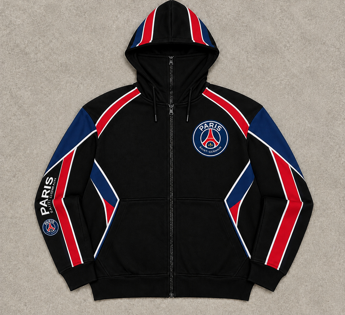Paris Saint-Germain Full-Zip Hoodie – Black