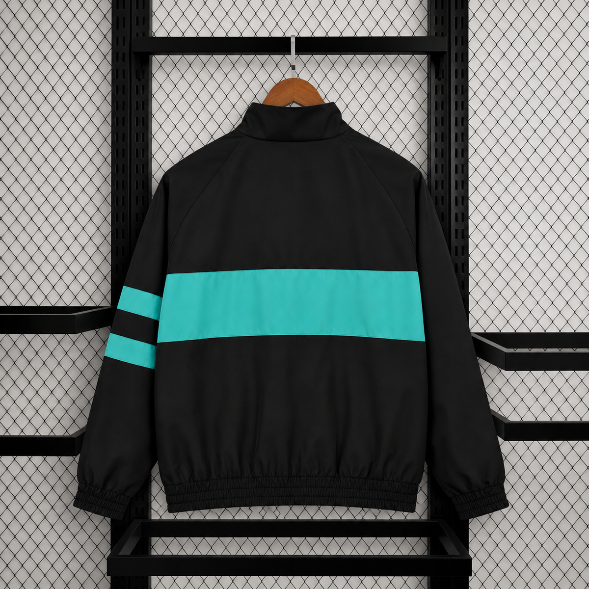 26-27 Barcelona Black Jacket Retro Windproof Jacket