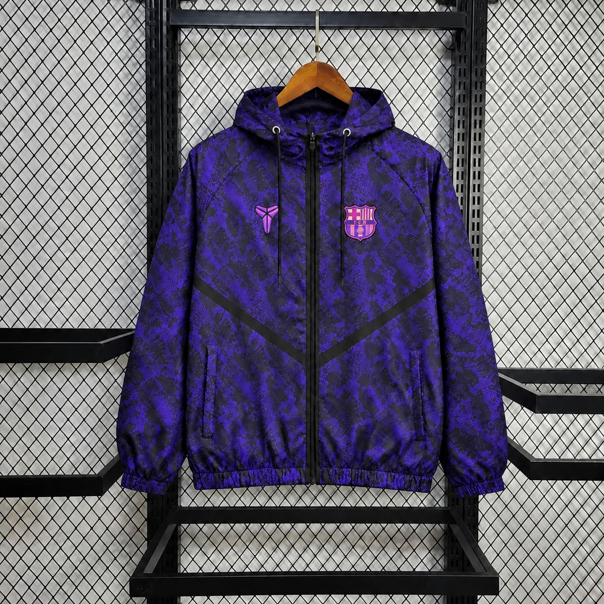 26/27 Barcelona Black and Purple Casual Windproof Jacket Training