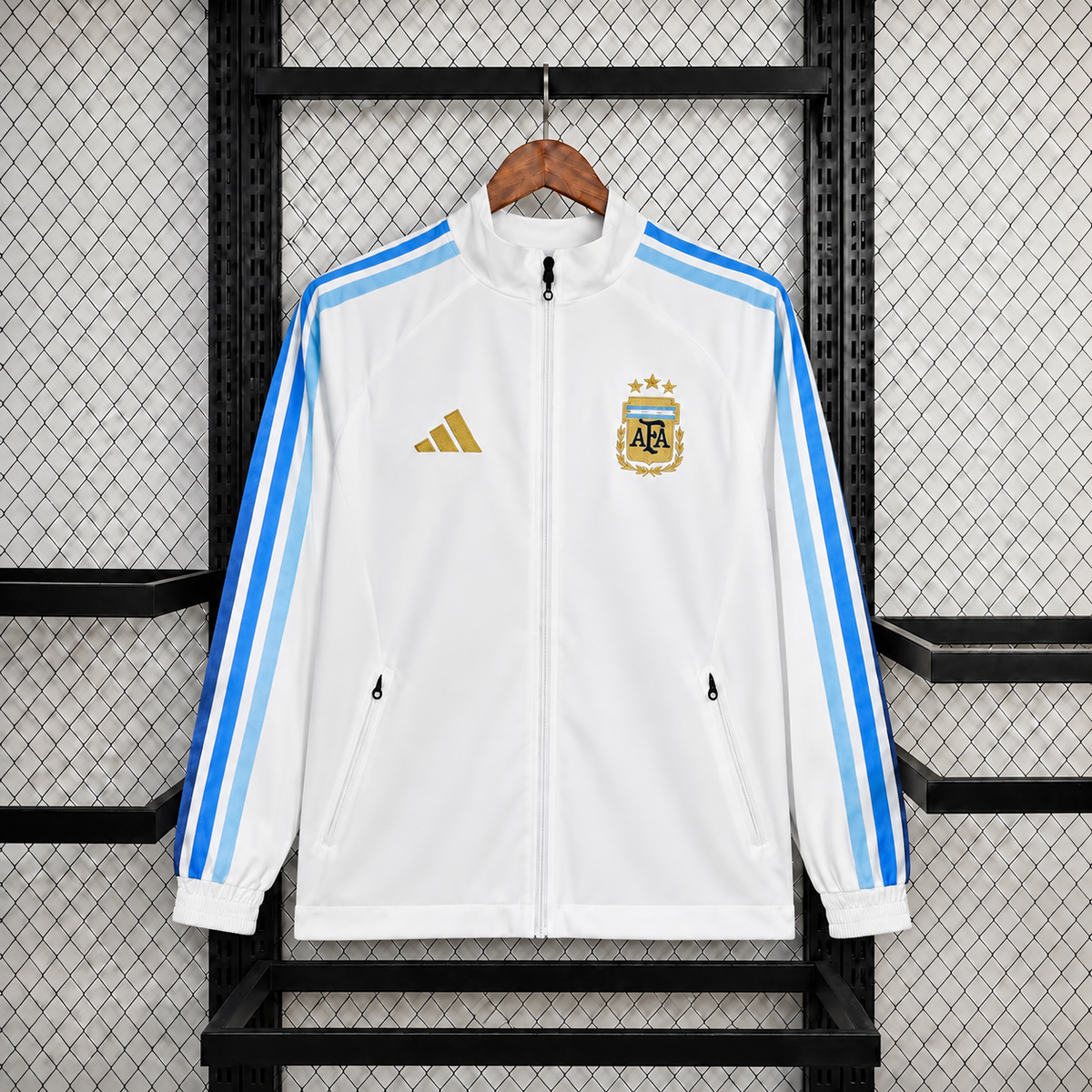 2026 Argentina World Cup White Classic Casual Training Windproof Jacket