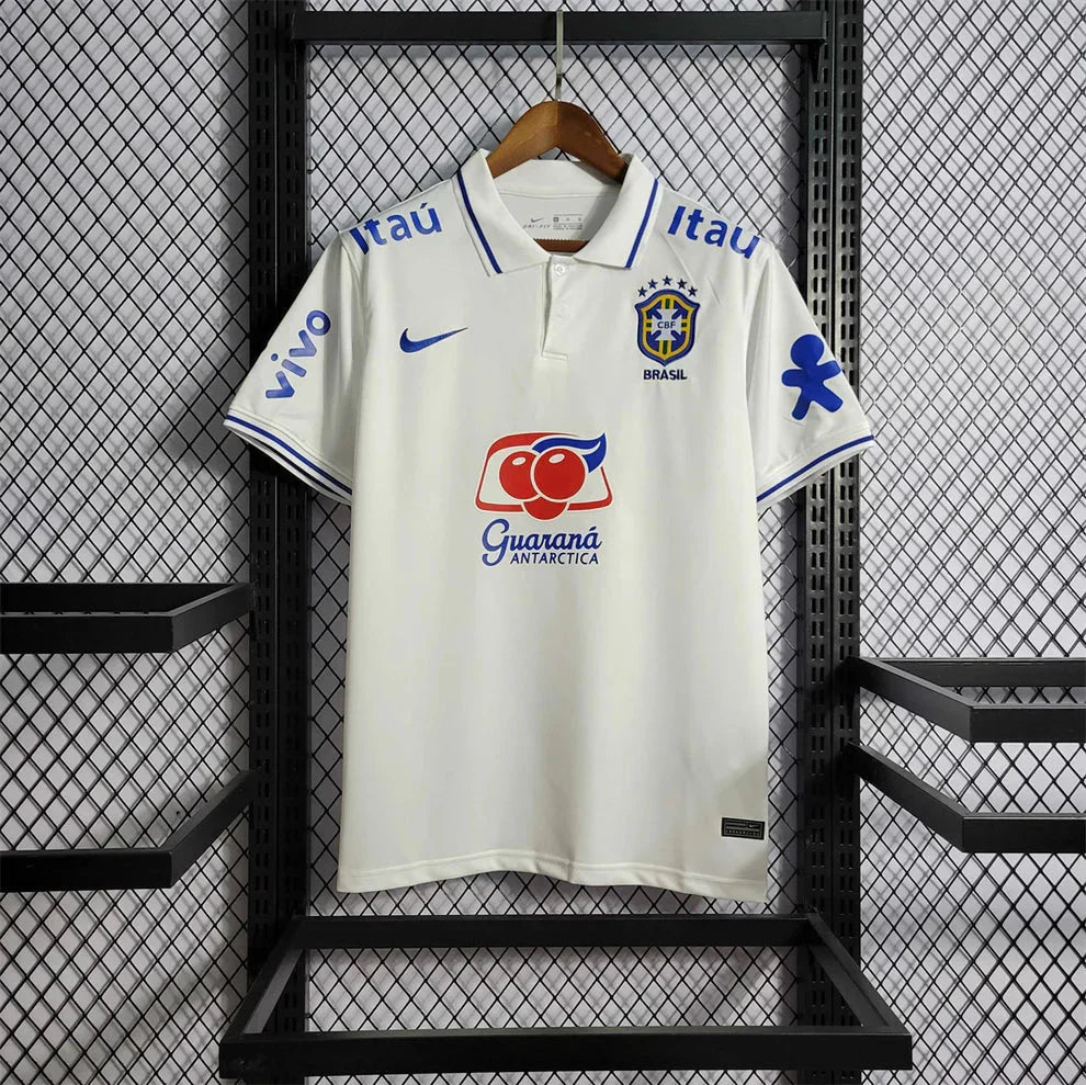 Brazil White Polo Shirt