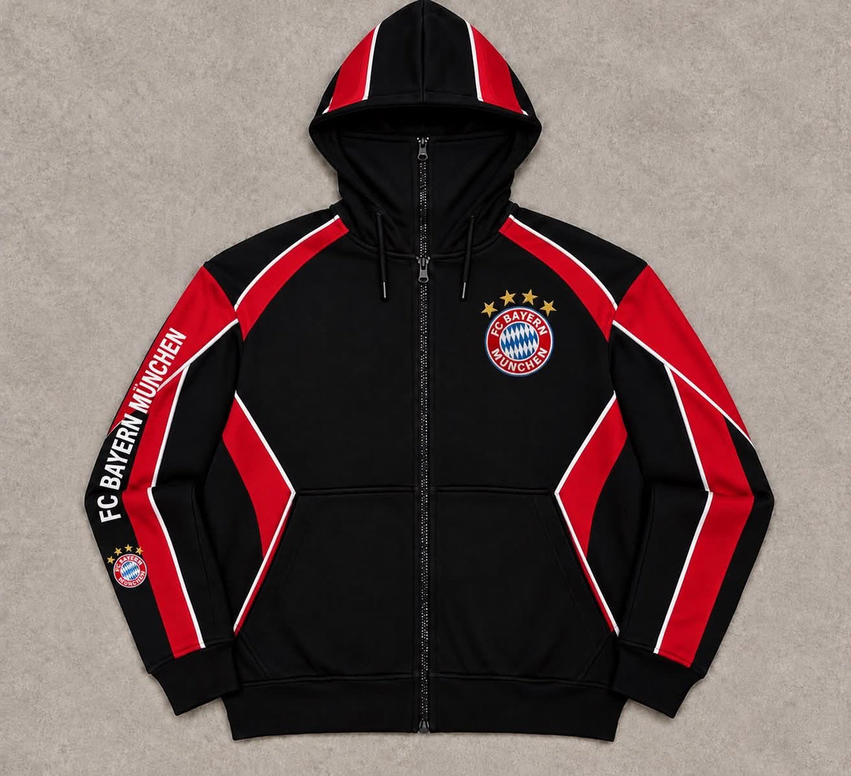 Bayern Munich Black & Red Zip-Up Hoodie